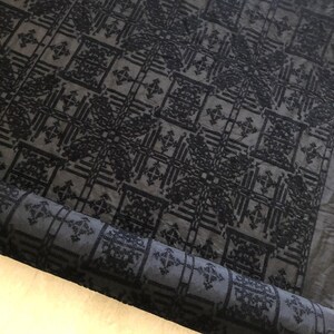 HEISHIZI - tissu soie coton brodé au point de croix vintage - 135 cm de large par mètre image 3