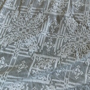 HEISHIZI - tissu soie coton brodé au point de croix vintage - 135 cm de large par mètre image 8