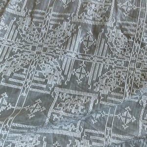 SHIZIXIU - Vintage Cross-Stitched Embroidered Silk Cotton Fabric - 135cm wide by the Yard image 4