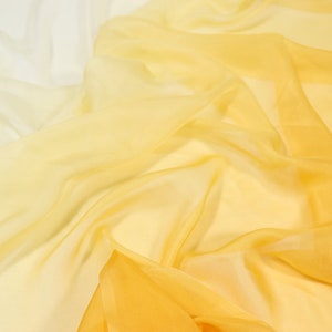 HUANGSEXI - 5.5 Momme Gradient Color Silk Chiffon Fabric - 138cm wide by the Yard