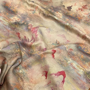 SANHI - Handmade 25 Momme HUALUO Jacquard Mud Silk Fabric (Openwork texture) - 112cm by the Yard