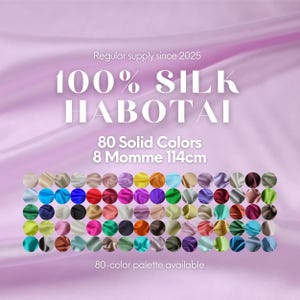 Cor #1-40 - 8 Momme 80 Cores Sólidas Tecido de Seda Habotai para Vestidos de Baile - 114 cm de largura por Metro