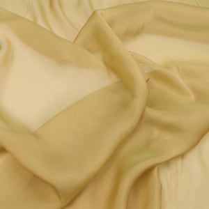 YESEZE - 6 Momme Glossy Yellow Silk Chiffon Fabric - 140cm wide by the Yard