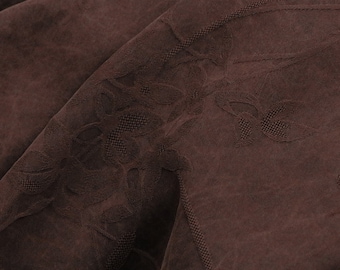 CRBELL - Coffee Red 28 Momme Handmade Jacquard Plain Satin Plant Dye Mud Silk Fabric, 135cm by the Yard