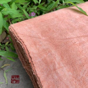 Hand woven cotton fabric, Hand dyed with Natural mineral dyes, Beautiful erythrinus craft fabric Coarse fabric- by the meter light Plain