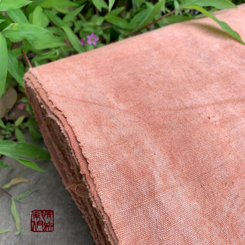 Hand woven cotton fabric, Hand dyed with Natural mineral dyes, Beautiful erythrinus craft fabric Coarse fabric- by the meter light Plain