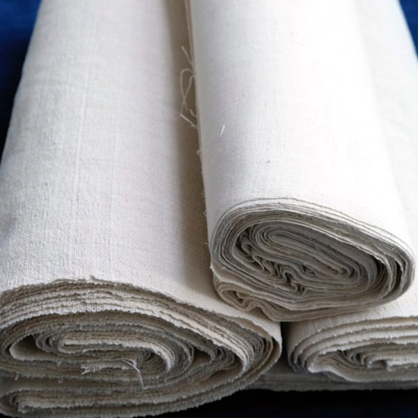 Hand Woven Cotton Fabric: Greige Shibori Style, DIY Dyeing (40-43cm Width)