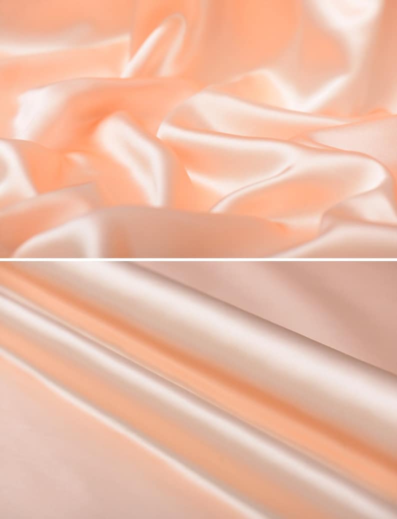 1 yard summer SkitsBlousesDresses Heavy Silk Satin Golden Pink 45 width 40mm Solid Color-Luxury Silk Fabric for Evening dresses