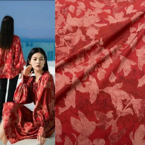 CPYRJY - Tissu de soie crêpe de Chine épais 30 momme - 108 cm de large par mètre