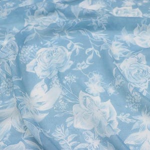 JFHLHD - 11 Momme Rose Floral Print Silk Georgette Fabric - 114cm wide by the Yard