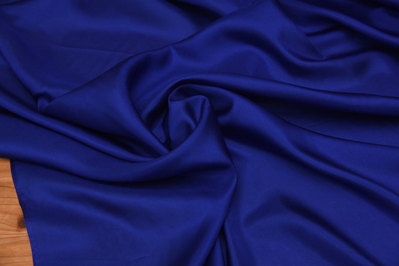 100/% fine silk habotai fabric 114cm45 8mm Fashion silk fabric for clothing dark royal blue shirts by the yard