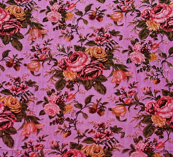 MEIHDAH - Beautiful Pink Floral Sheer Burnout Silk Velvet