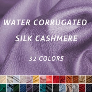 32 Colors Double Faced Water Corrugated Silk Cashmere Wool Fabric - 150cm wide by the Yard