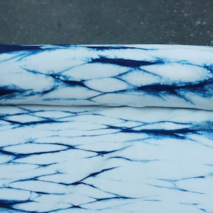 SHUIWEN Indigo Tie-dye Hand dyed Blue Color Cotton Fabric-By the Yard