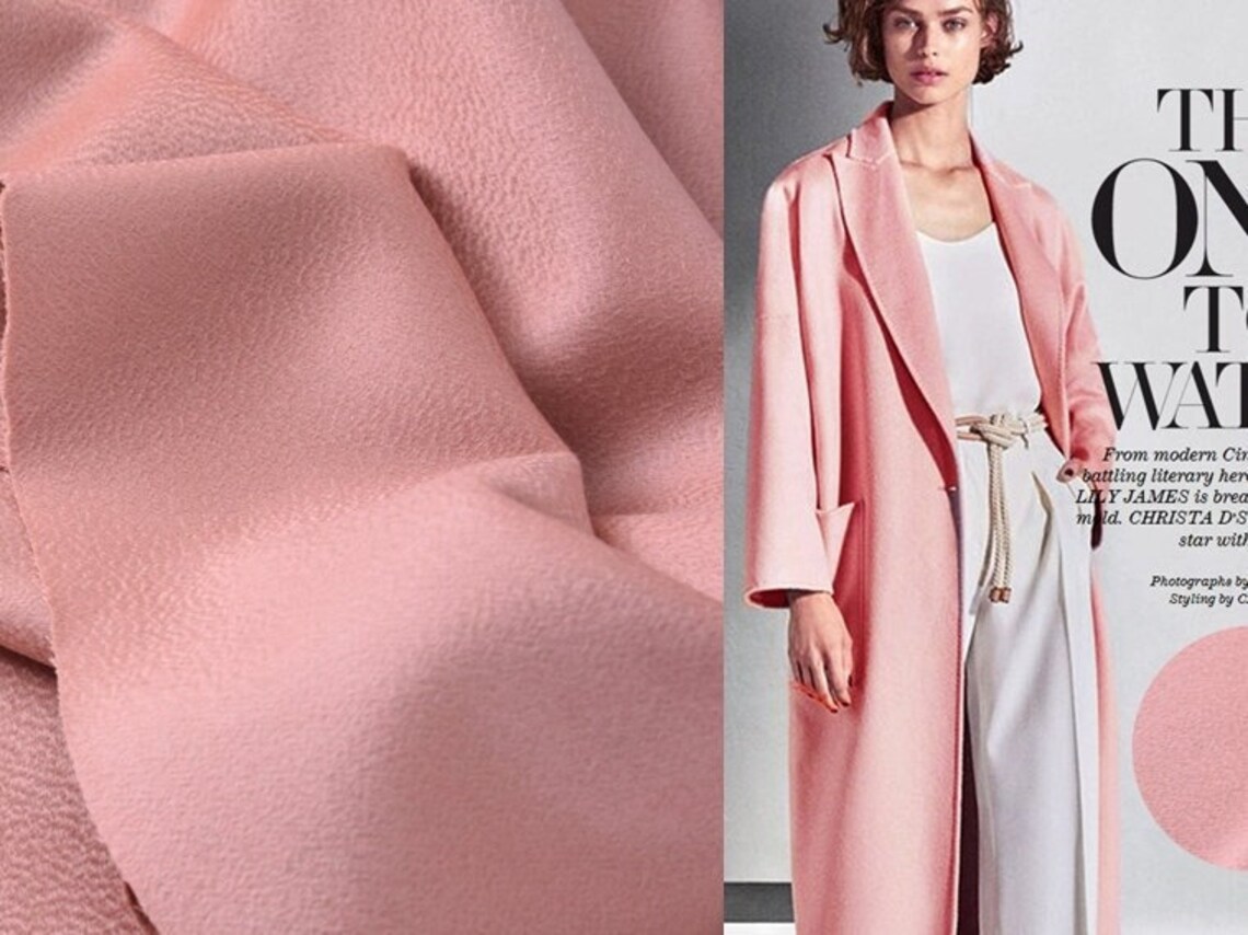 Pink Double Faced Cashmere Wool Blend Fabric 59/150cm Etsy