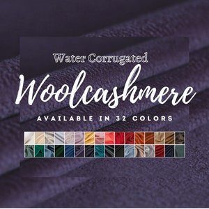 32 Colors Double Faced Water Corrugated Silk Cashmere Wool Fabric - 150cm wide by the Yard
