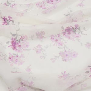 JFHMZH - 8 Momme Floral Print Silk Georgette Fabric - 140cm wide by the Yard