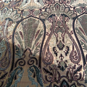 FEITIAN - Brown Burnout Silk Velvet Sheer Fabric - 114cm wide by the Yard