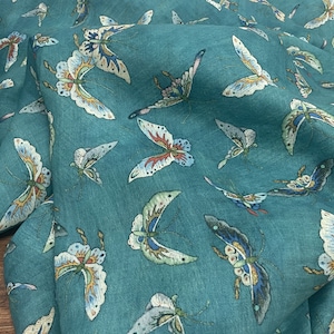 LANHUDIE - Digitaldruck 42 Thread Count Ramie Stoff - 140 cm breite Masse