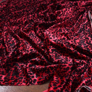 BAOWEN - Leopard Burnout Silk Velvet Fabric 135cm wide - 1 meter