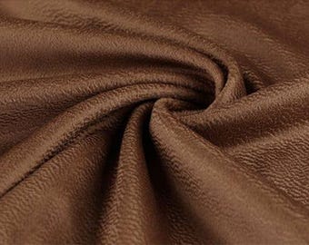 SBOWSS - Deep Caramel Double Faced Water Corrugated 10% Cashmere Wool Fabric - By the Yard