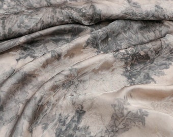 FUGUAN - Handmade Jacquard Plant Tie Dye Silk Blend Viscose Fabric  - 130cm wide by the Yard