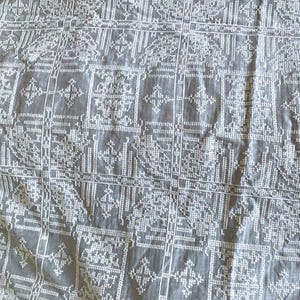 SHIZIXIU - Vintage Cross-Stitched Embroidered Silk Cotton Fabric - 135cm wide by the Yard image 6