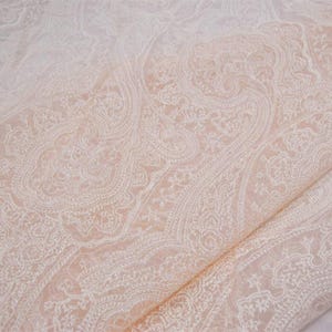 JFHPSL - Paisley Embroidery Pink Silk Organza Fabric - 150cm by the yard