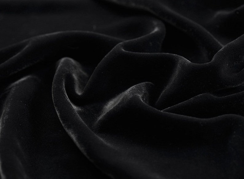 Silk Velvet Black velvet fabric 43 beautiful fancy Etsy