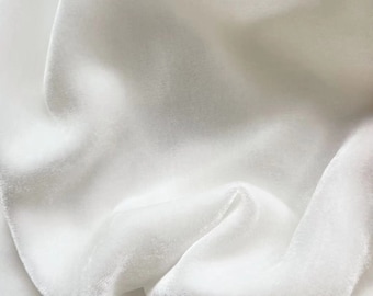 CBS - Solid White Silk Velvet Fabric - 114cm wide by the Yard