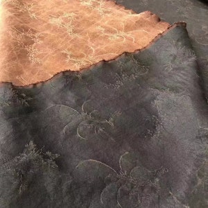 MEILANZHUJU Jacquard Mud Silk Plant Dye Vintage Style 40 Momme Pure Silk Fabric by the yard image 3