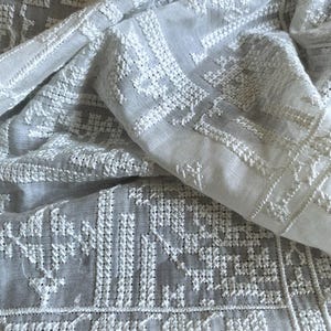 HEISHIZI - tissu soie coton brodé au point de croix vintage - 135 cm de large par mètre image 7