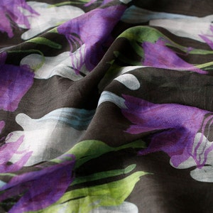 ZYUANW - Digitaldruck 42 Thread Count Ramie Stoff - 148 cm breite Masse