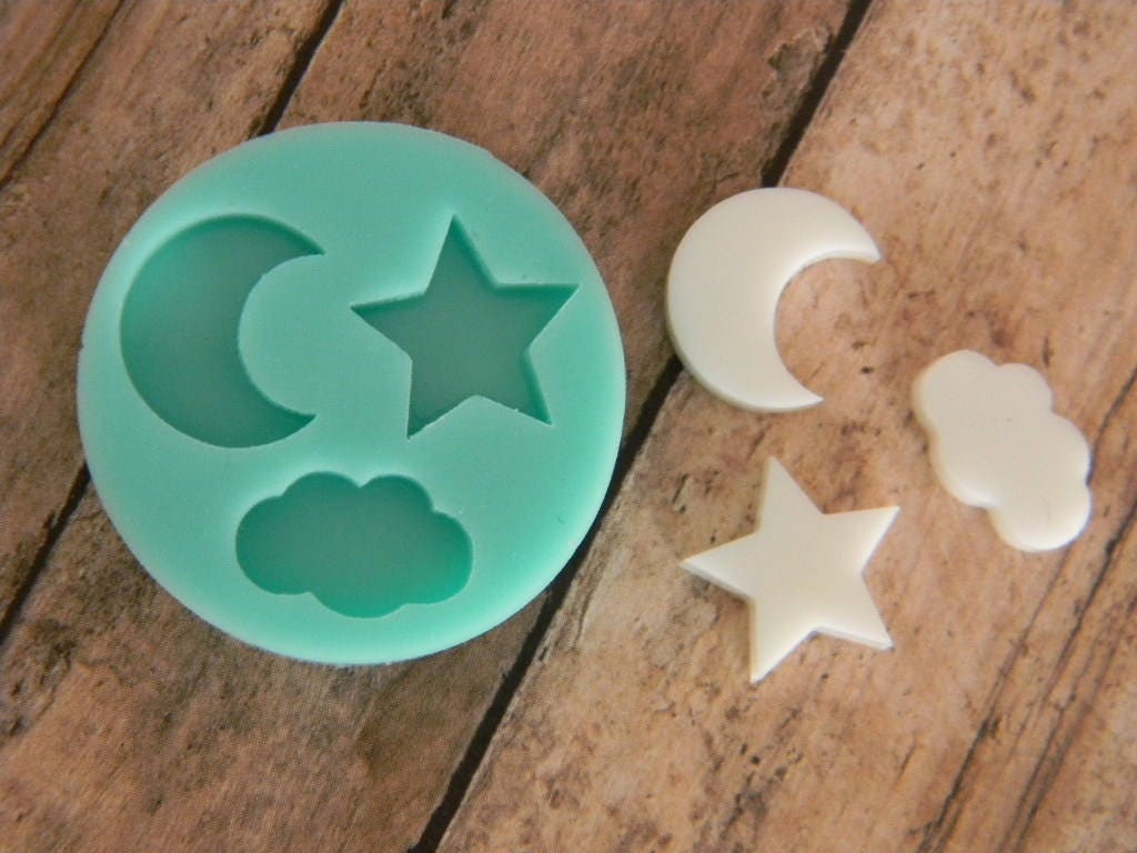 Silicone Flexible Mold- Moon Star Cloud