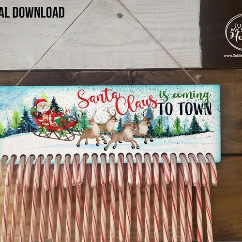 Christmas Gnomes Candy Cane Countdown Sign PNG Sublimation Etsy