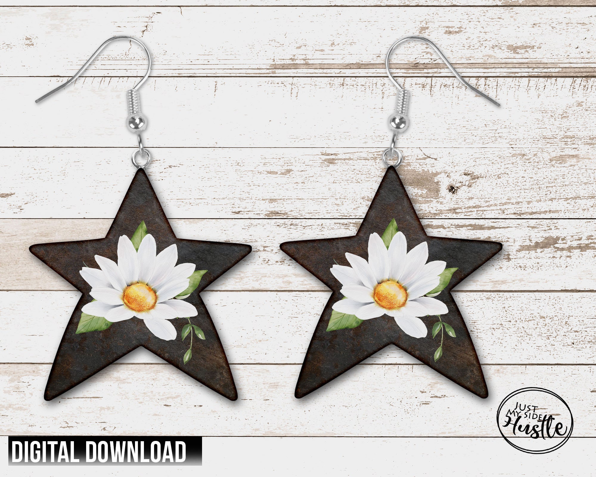Rustic Daisy Star Png Farmhouse Star Sublimation Designs - Etsy