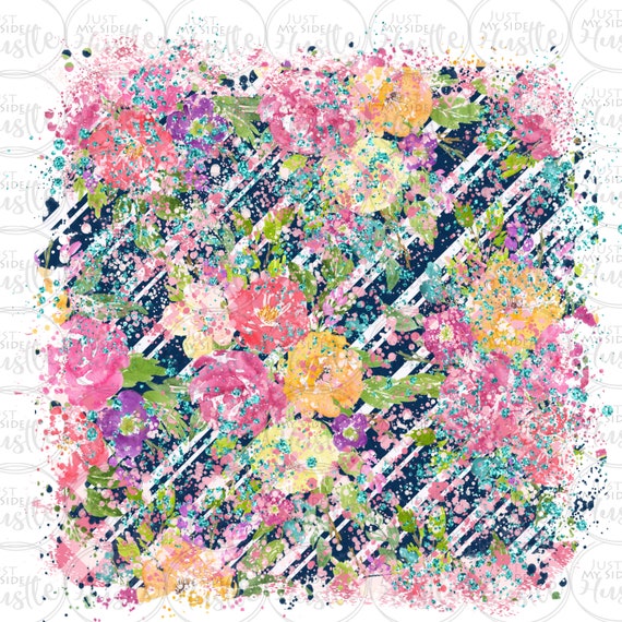 Floral Sublimation Png Background Stripe Sublimation Designs Etsy