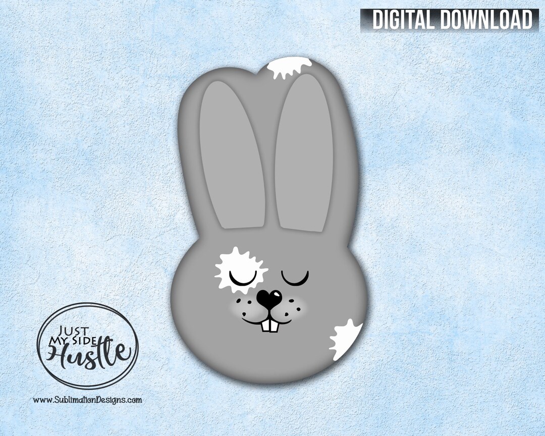 Grey Peep Bunny Template Png Gray Easter Rabbit Sublimation Designs ...