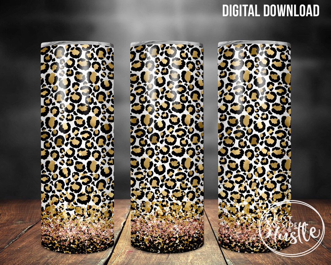 Leopard 20 Oz Skinny Tumbler Sublimating Png Glitter Design for ...