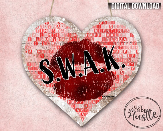 Valentine SWAK Png kiss in a Heart Blank Template Sublimation Designs- valentine Heart Sublimation Graphic Instant Digital Download 