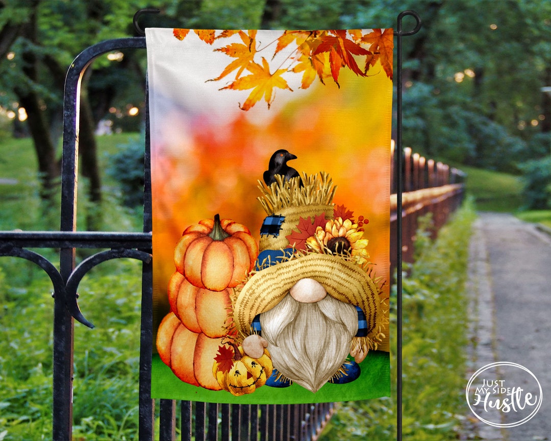 Autumn Gnome Garden Flag Sublimation Template Fall Gnome Etsy
