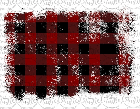 Buffalo Plaid Png Distressed Red and Black Plaid Sublimation | Etsy