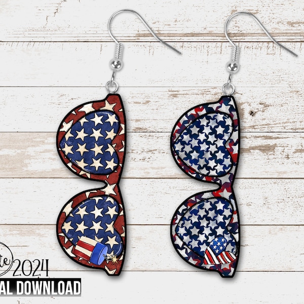 Red White and Blue Independence Sunglasses Png-  Blue Star and Heart Glasses Sublimation Designs - Sun Glasses Instant Digital Download
