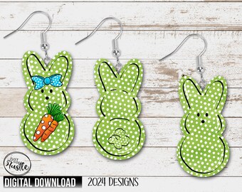 Cute Green Polka Dot Bunny Peep png Sublimation Designs Bundle - Peep Bunny Png For Sublimation