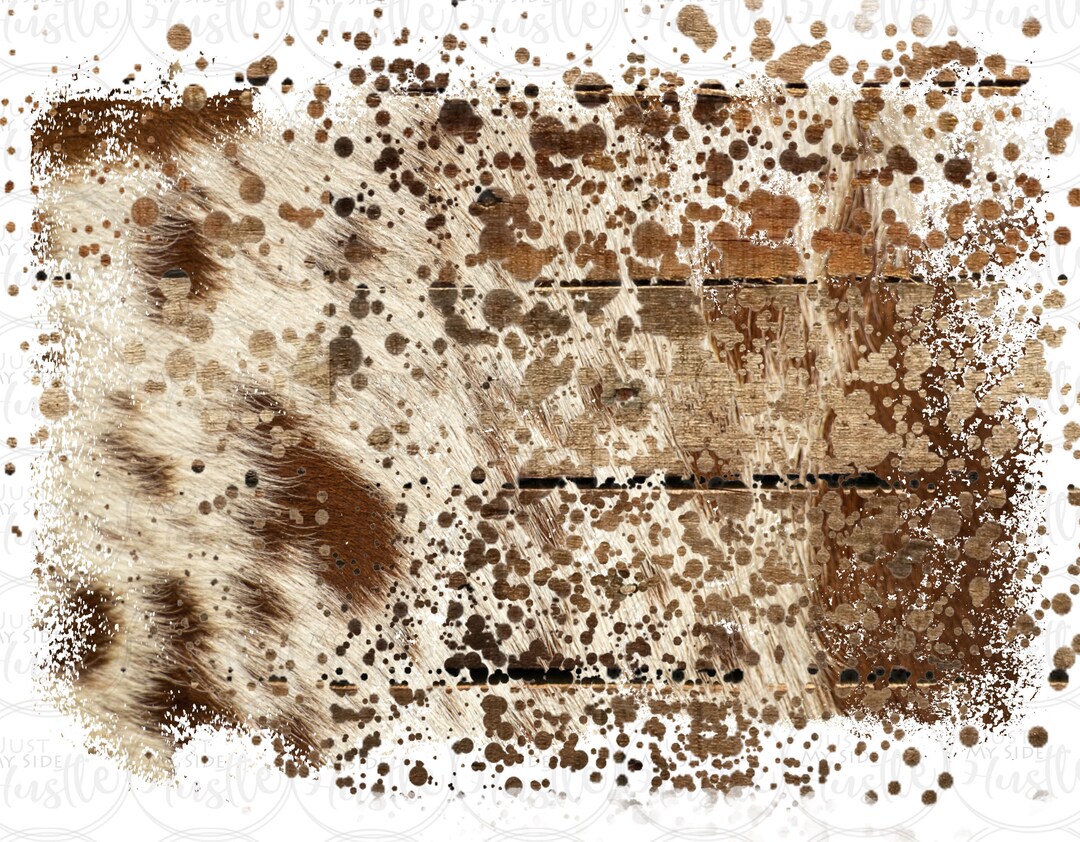 Cowhide Wood Shabby Rustic Splatter Distressed Sublimation Design ...