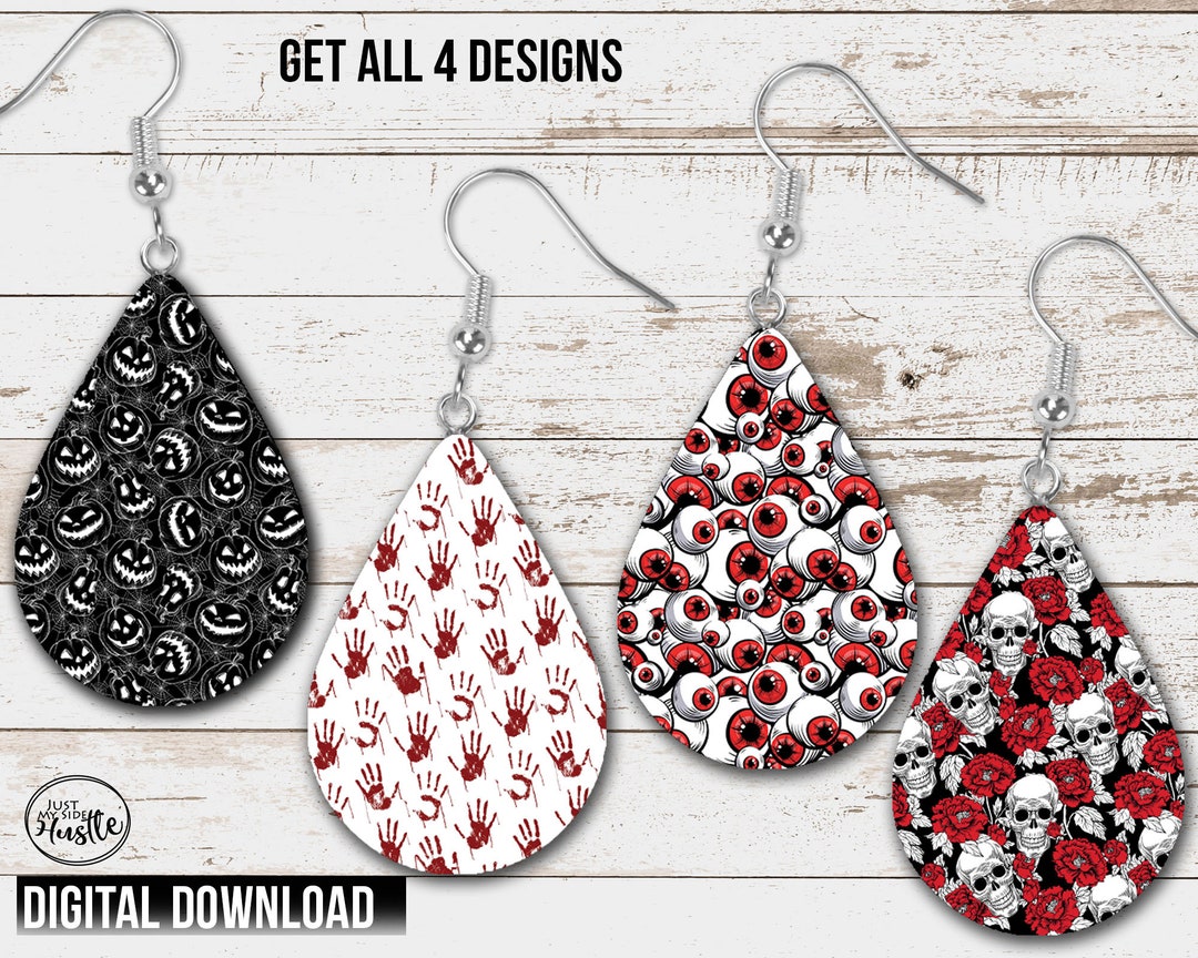 Red Eyeballs Drop Earring Sublimation Designs Png Bundle Etsy