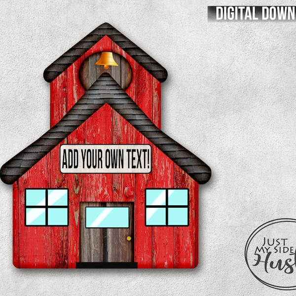 Red School House Png Template Sublimation Designs- Farmhouse School Tiered Tray Png Sublimation Graphic Digital Download