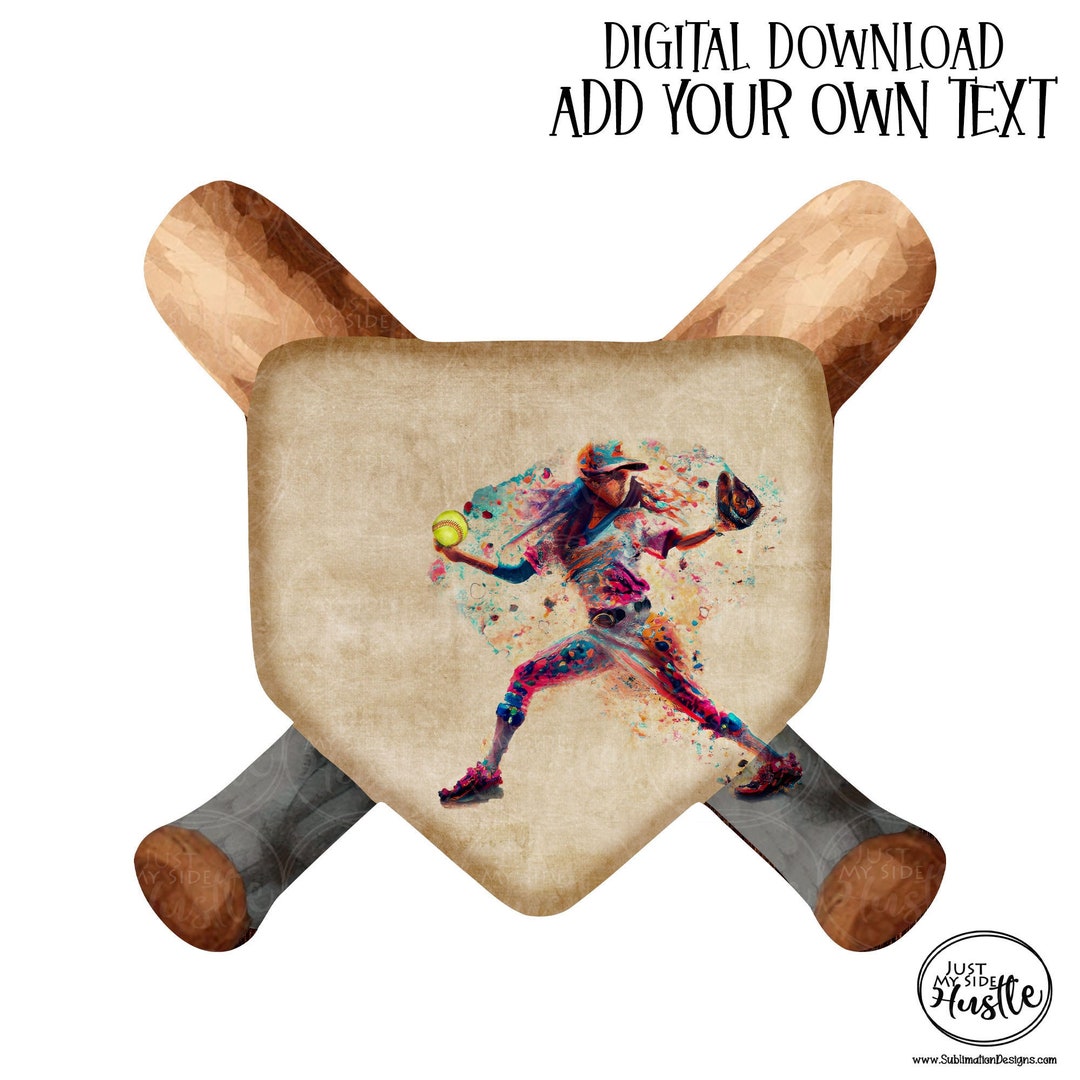 Rustic Softball Rustic Softball Plate and Bats Png Dirty Base Template - Etsy Australia