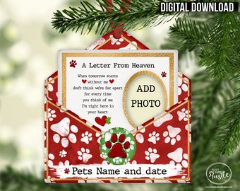 Une lettre du ciel en sublimation PNG - lettre commémorative pour animaux de compagnie de Noël téléchargement numérique