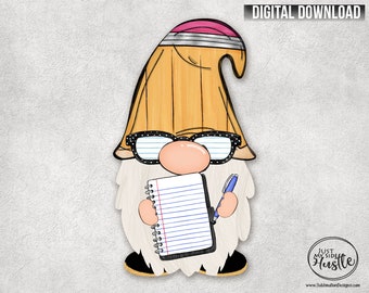 Teacher Gnome - Cute School Gnome Design Sublimation Designs- School Gnome Sublimation Graphic Digital Download